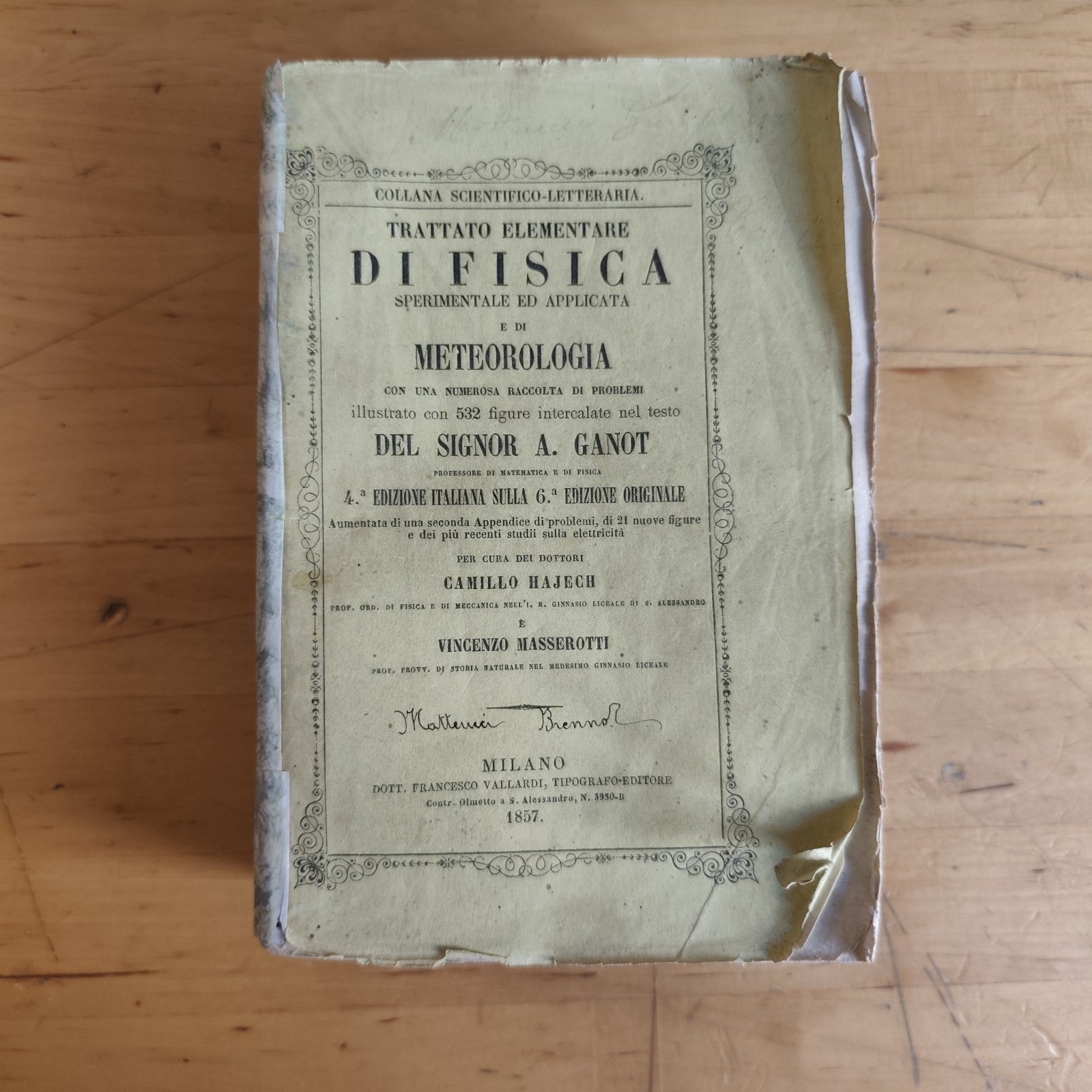Trattato elementare fisica sperimentale applicata Meteorologia - A. Ganot 1857