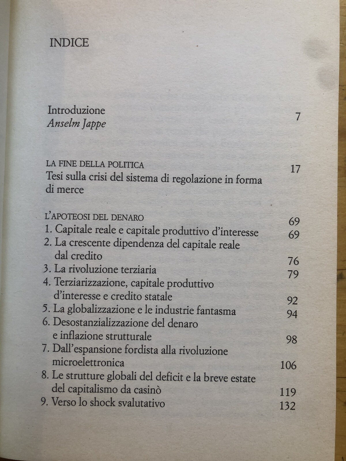 La fine della politica e l'apoteosi del denaro, Robert Kurz Manifesto libri 1997