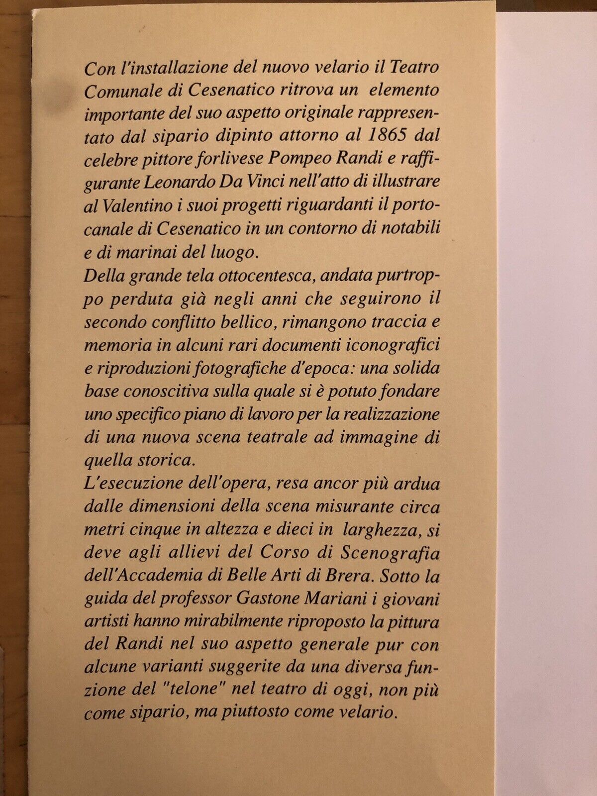 Cesenatico teatro Comunale - La Scena è dipinta, dal sipario storico al nuovo ve
