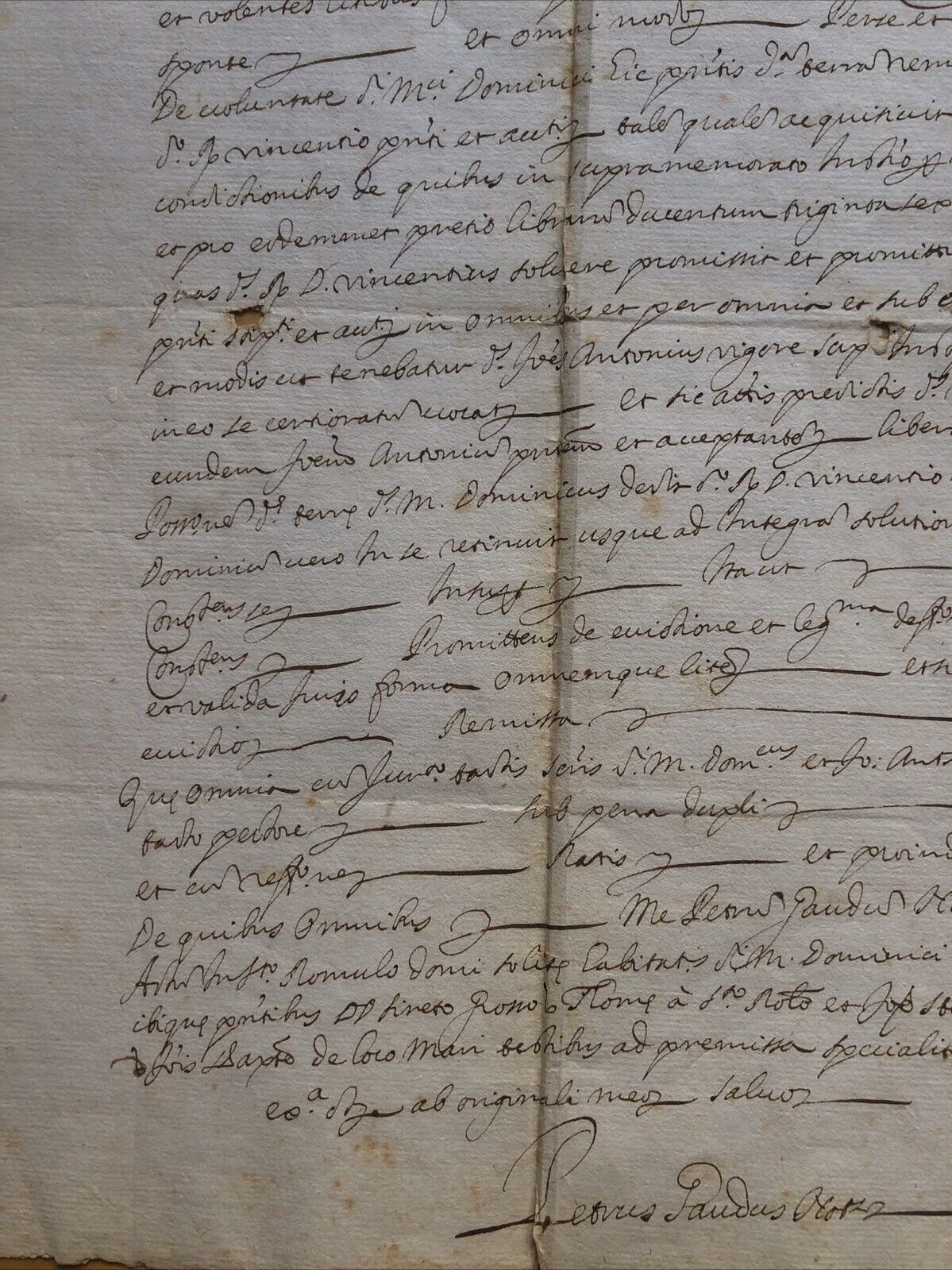 Antico manoscritto Meldola - Forlì Cesena. Vendita Podere 1636