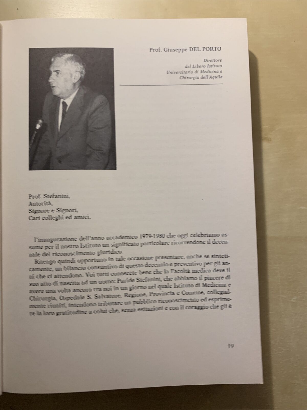 Omaggio a Paride Stefanini - Istituto Universitario di Medicina e Chirurgia 1982