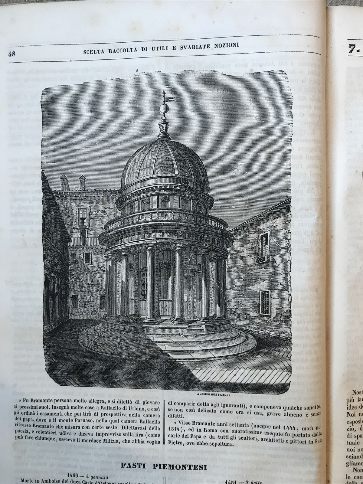 MUSEO SCIENTIFICO LETTERARIO ED ARTISTICO, Luigi Cicconi  - Anno primo 1839