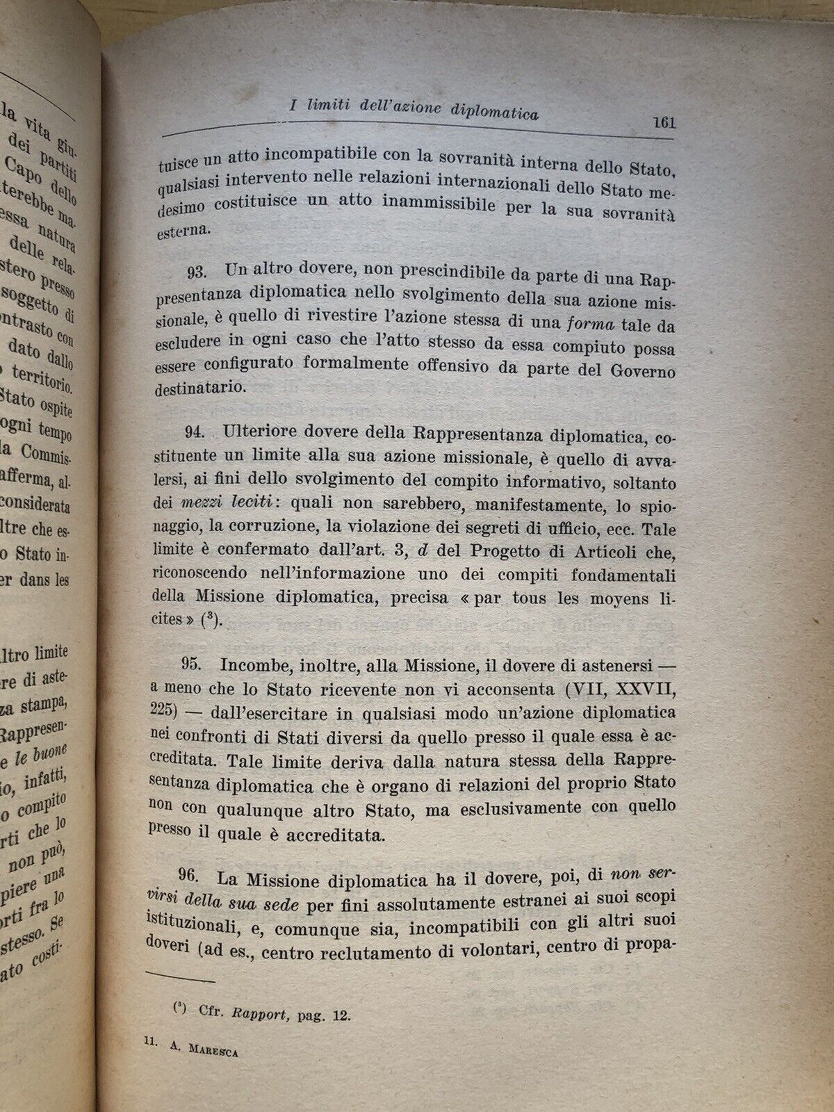 La missione diplomatica, Adolfo Maresca - Giuffrè 1959