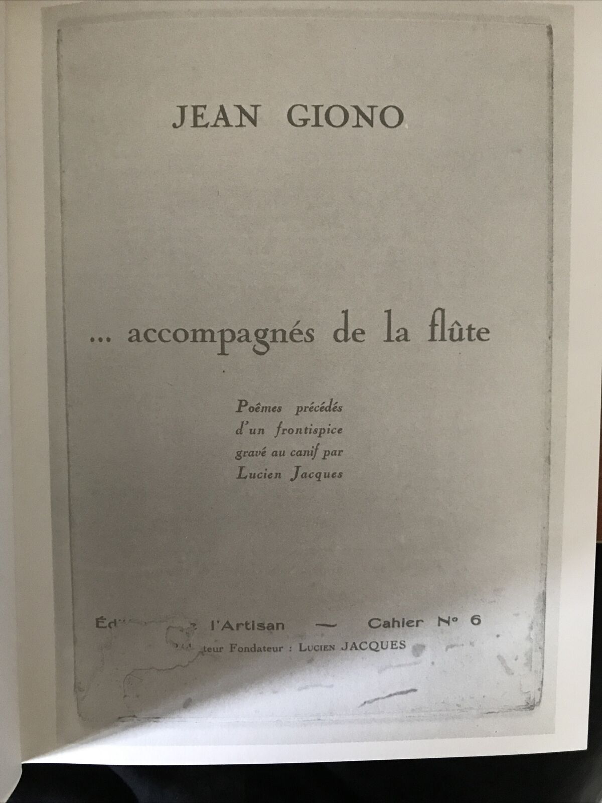 GIONO  sur la musique, Gui Benucci-editeur 1990