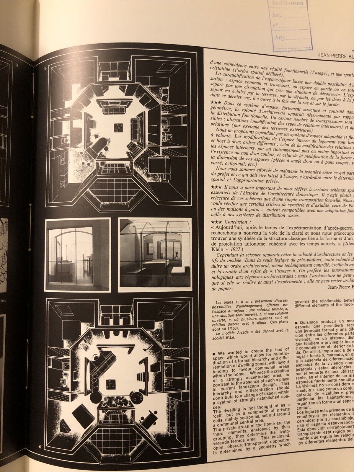 Techniques & Architectures - la question du logement, constituer l' espace 1976