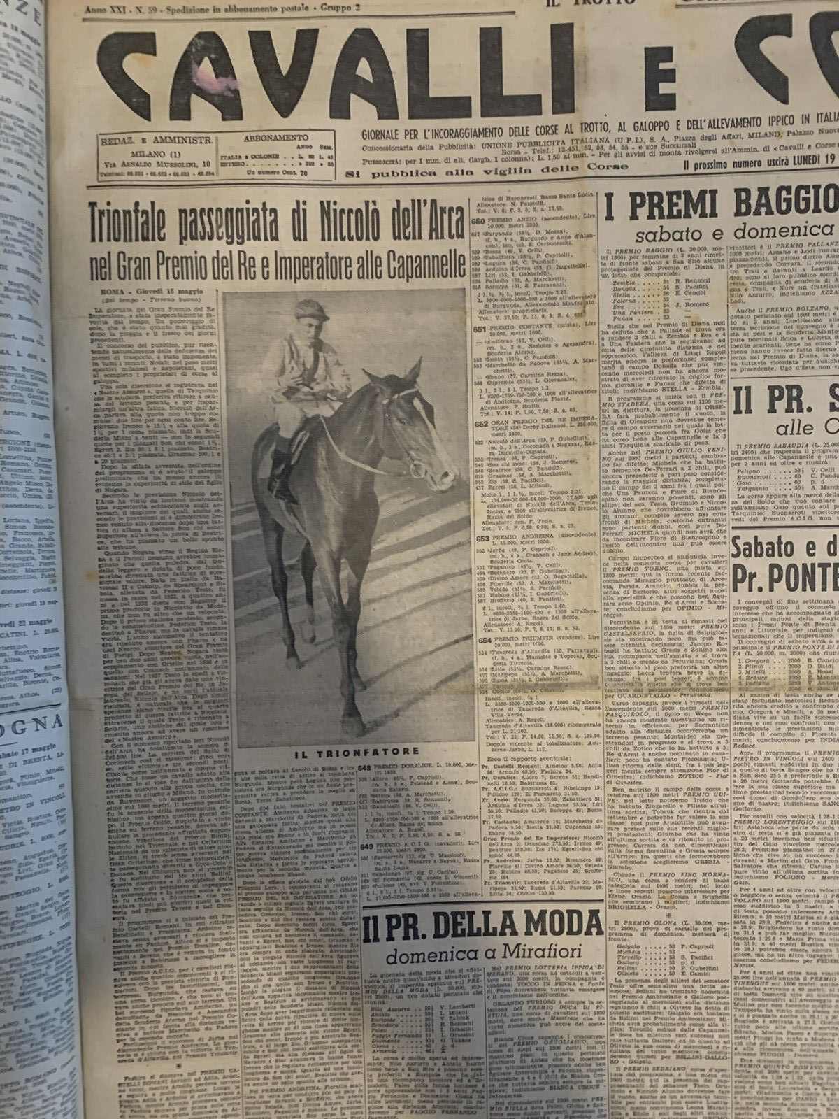 Cavalli e corse rivista anno 1941 annata completa rilegata a libro
