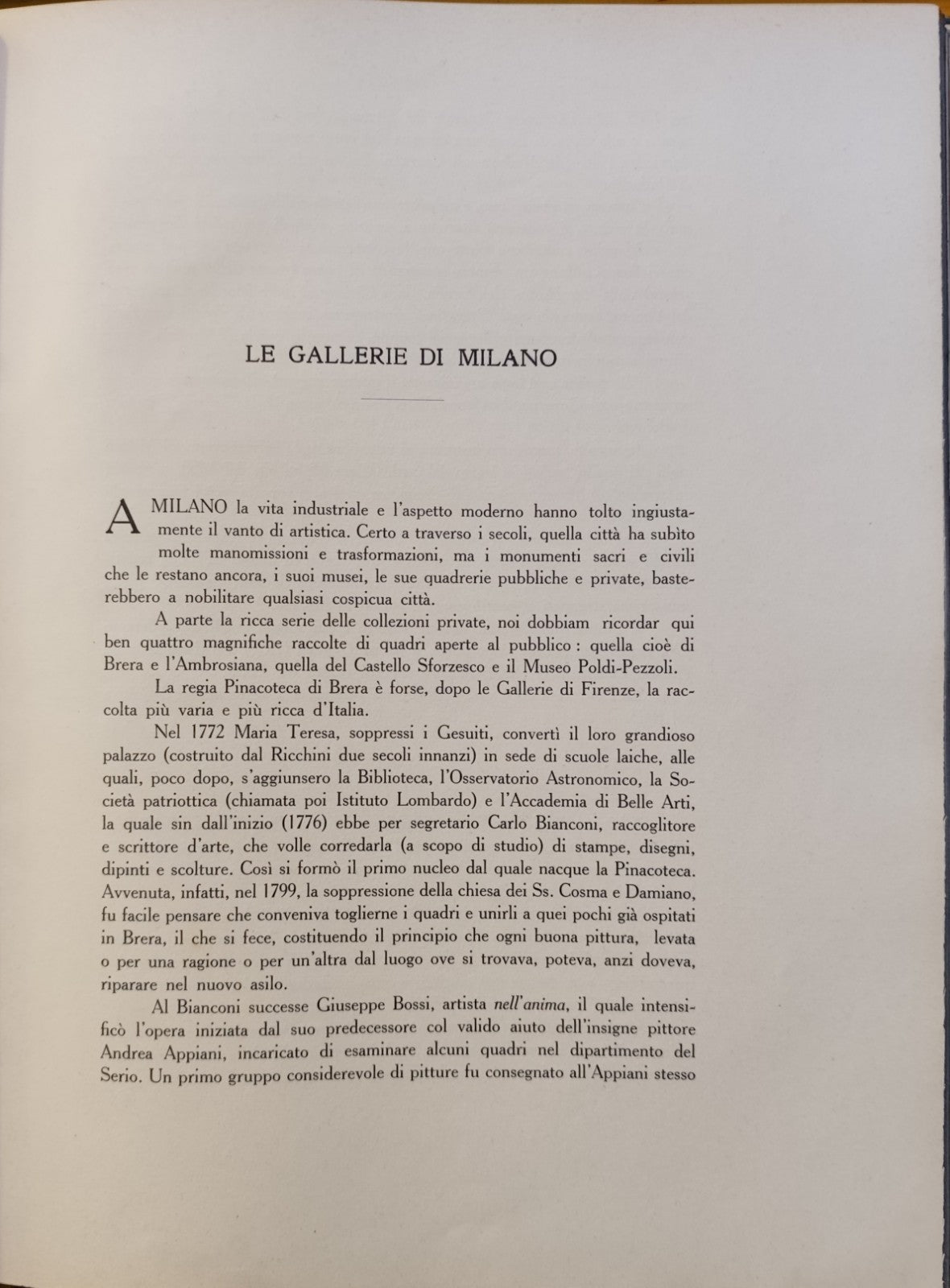 Le Gallerie di Milano Ist. It. arti Grafiche Bergamo 1929 Frizzoni Ricci 34 tavv