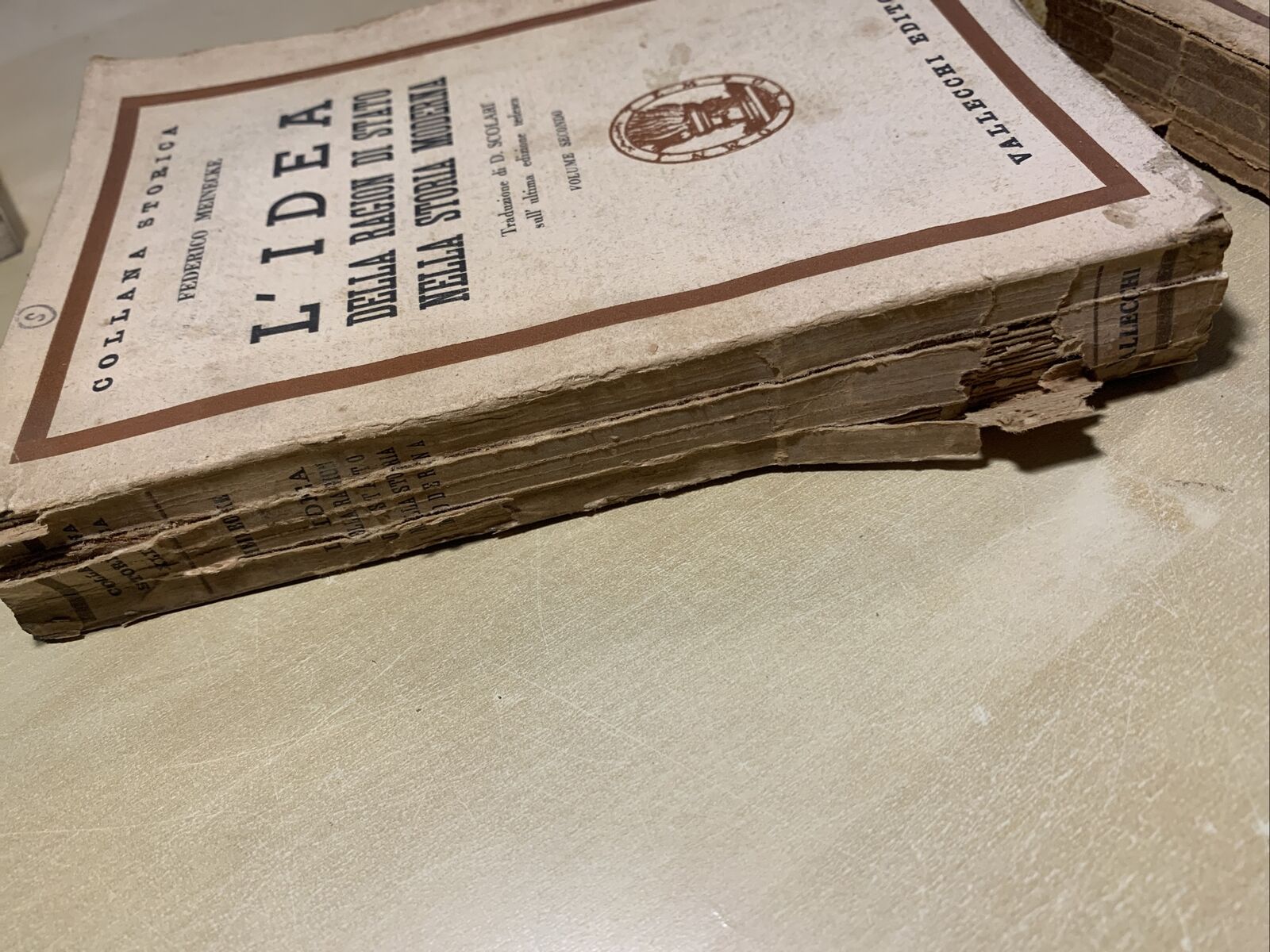 L'IDEA DELLA RAGION DI STATO - FEDERICO MEINECKE. Vallecchi 1944, 2 volumi #