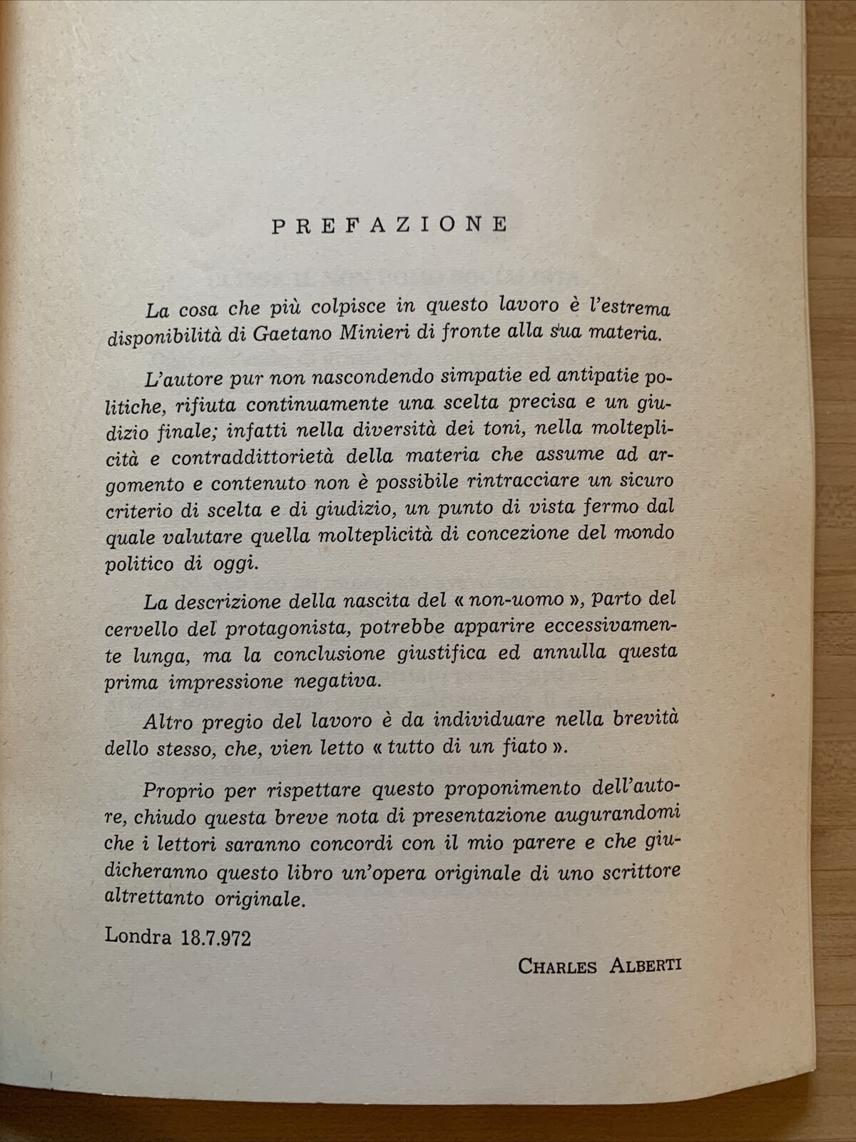 Ulisse , Il non uomo socialista. Gaetano Minieri. Edizioni opinione 1973 #