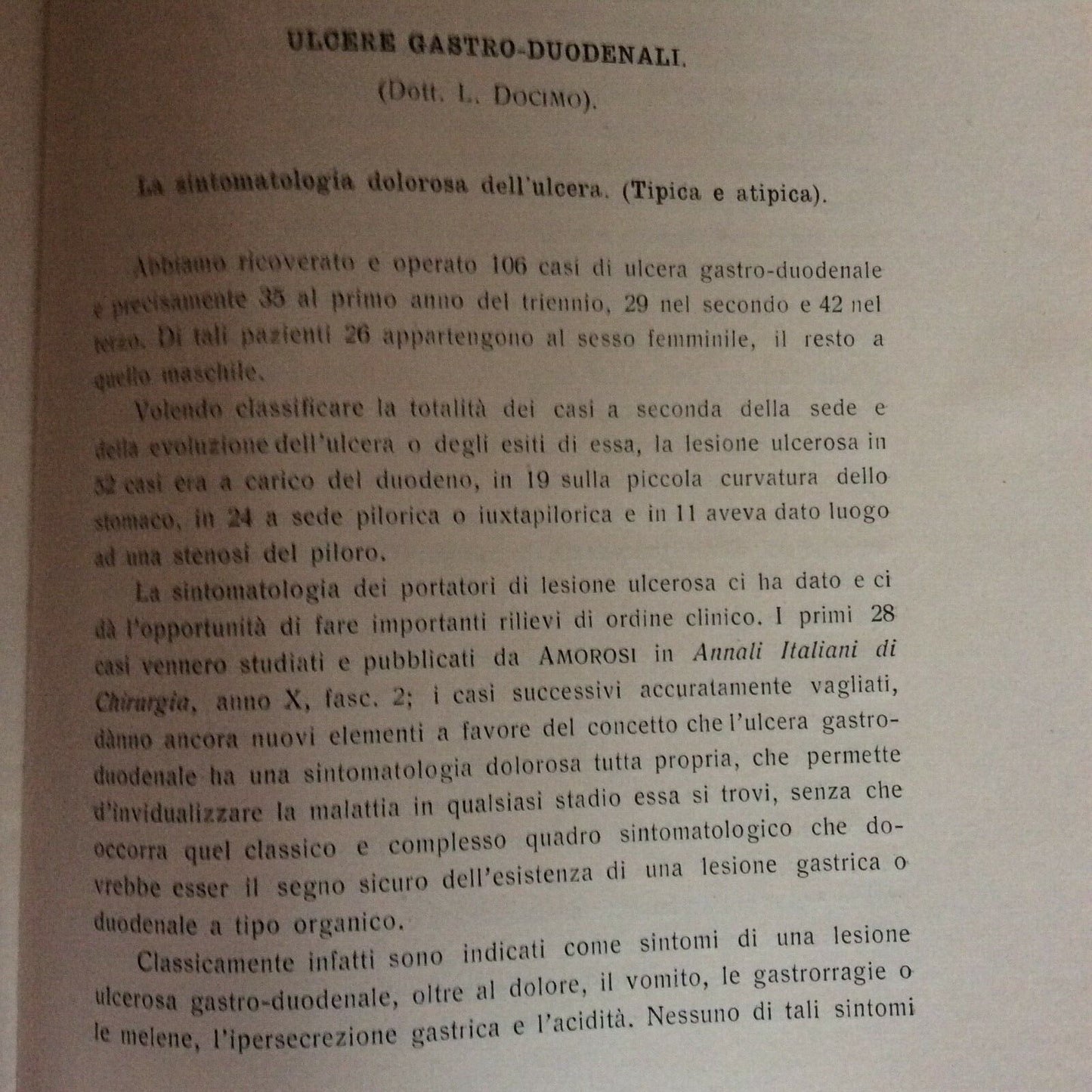 TRE ANNI DI CHIRURGIA A PARMA,TRINCAS DOCIMO,1932,ISTITUTO CLINICA CHIRURGICA 