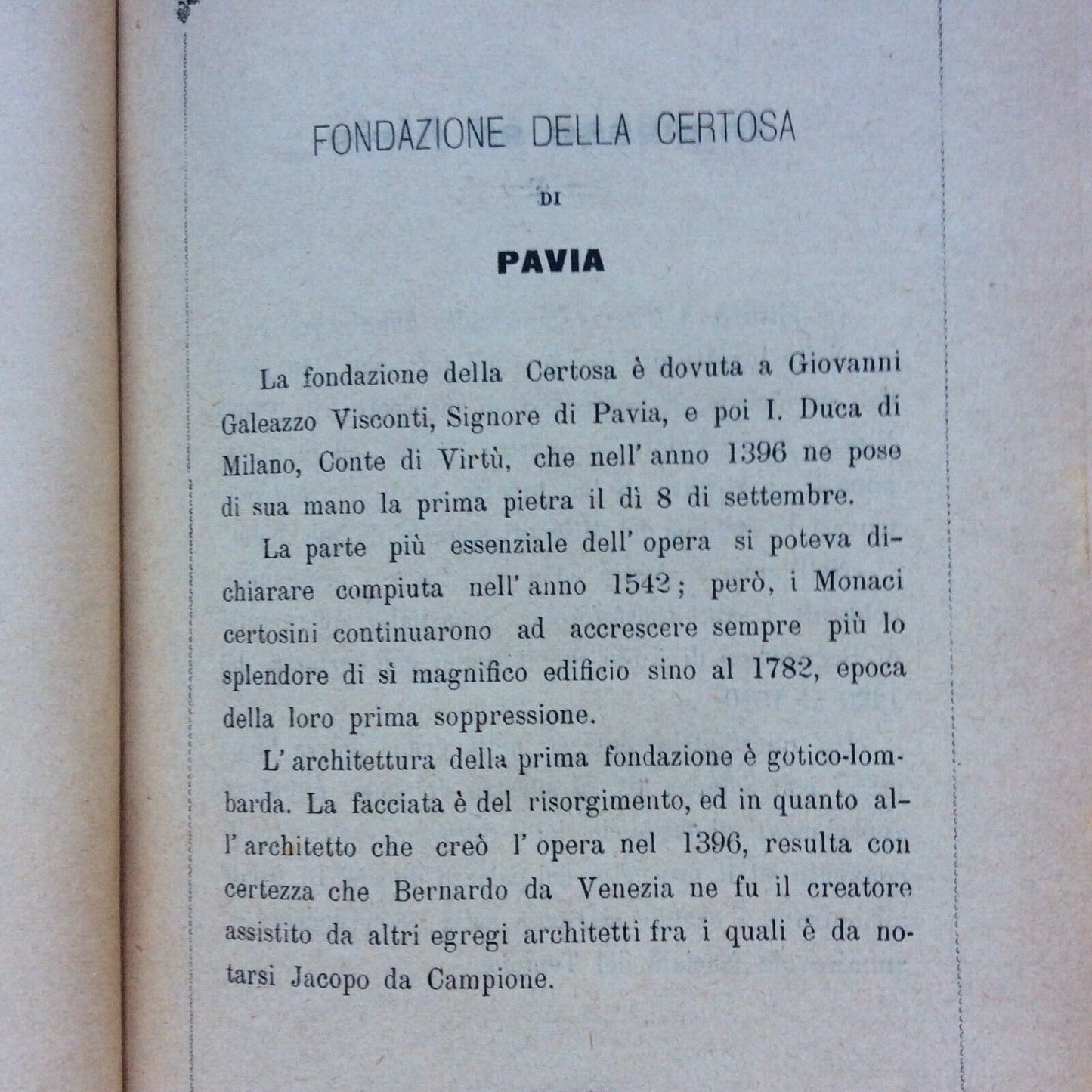 GUIDA PER VISITARE LA CERTOSA DI PAVIA MONUMENTO NAZIONALE 1887