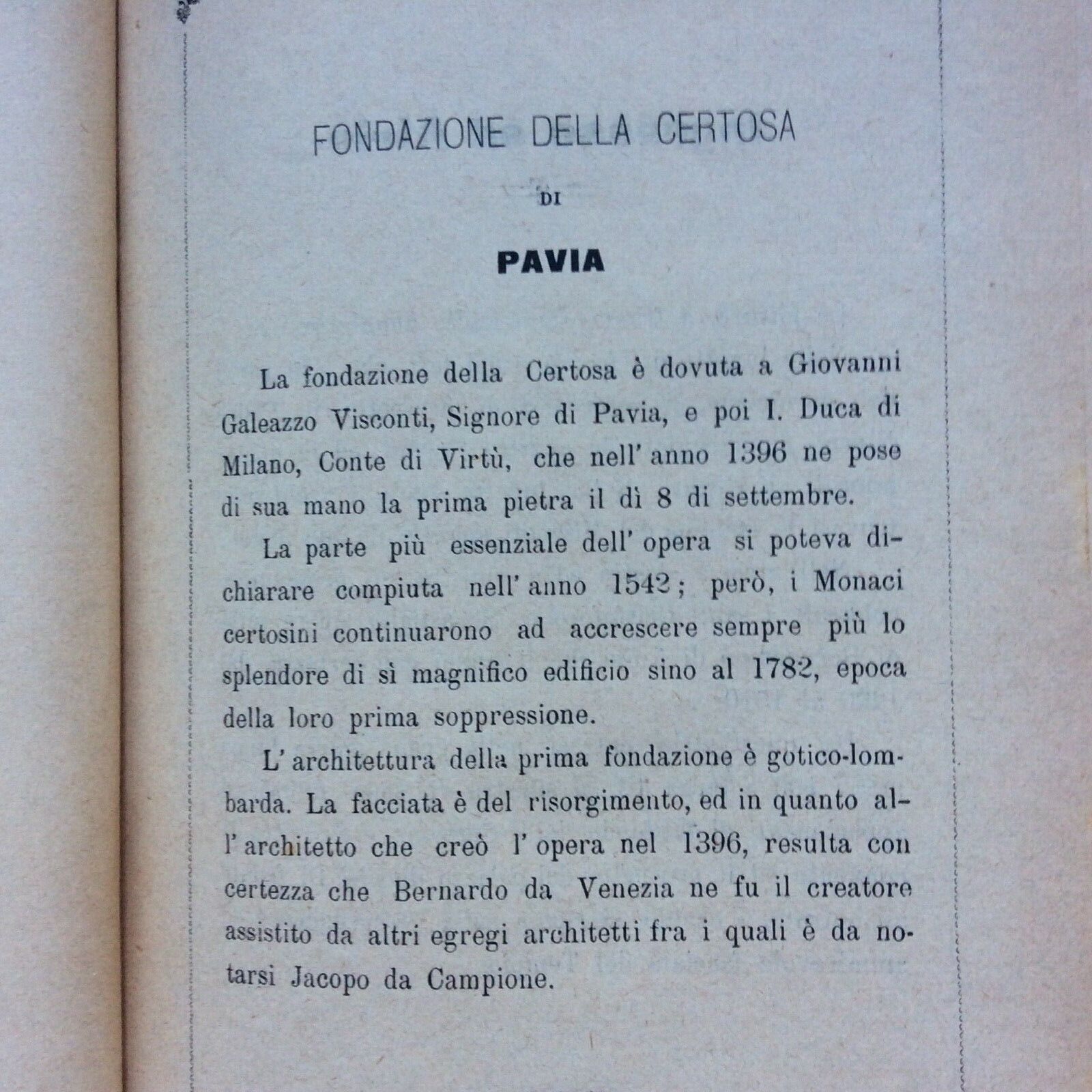 GUIDA PER VISITARE LA CERTOSA DI PAVIA MONUMENTO NAZIONALE 1887