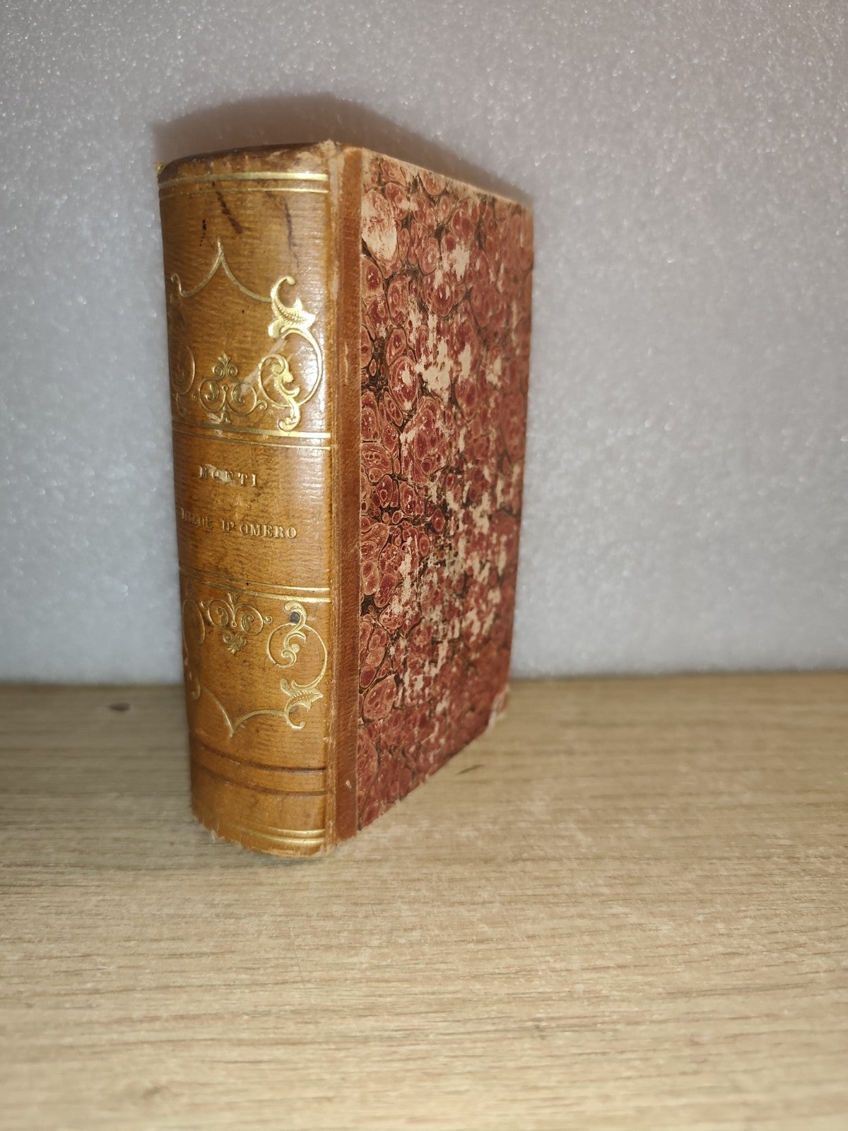 Iliade di Omero - tradotta da Vincenzo Monti - 1829 tascabile rilegatura pelle
