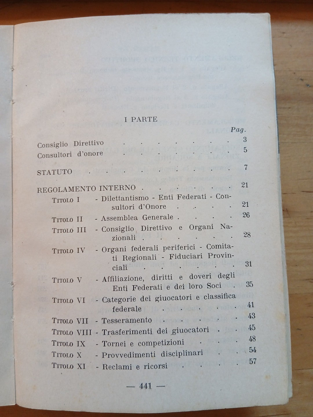Federazione Italiana tennis annuario 1954
