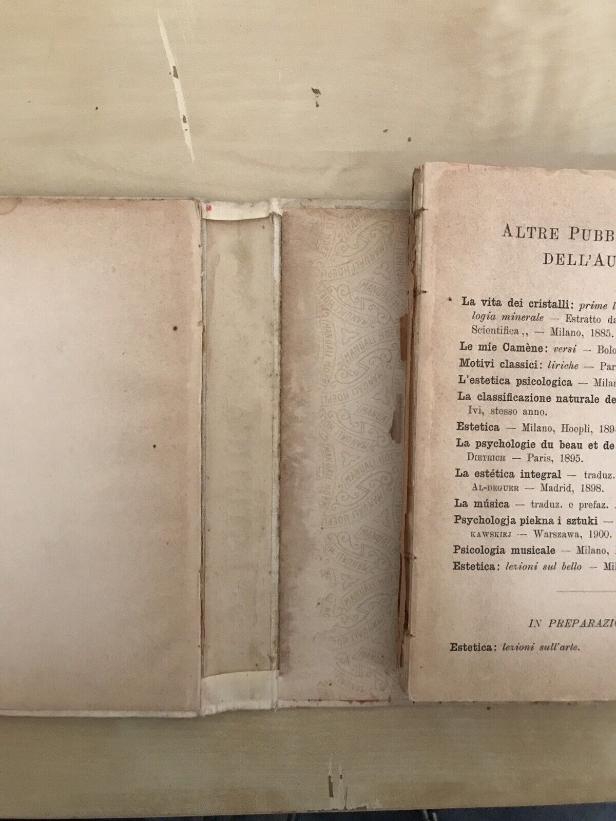 L'ESTETICA lezioni sul gusto, Mario Pilo, Manuali Hoepli 1906