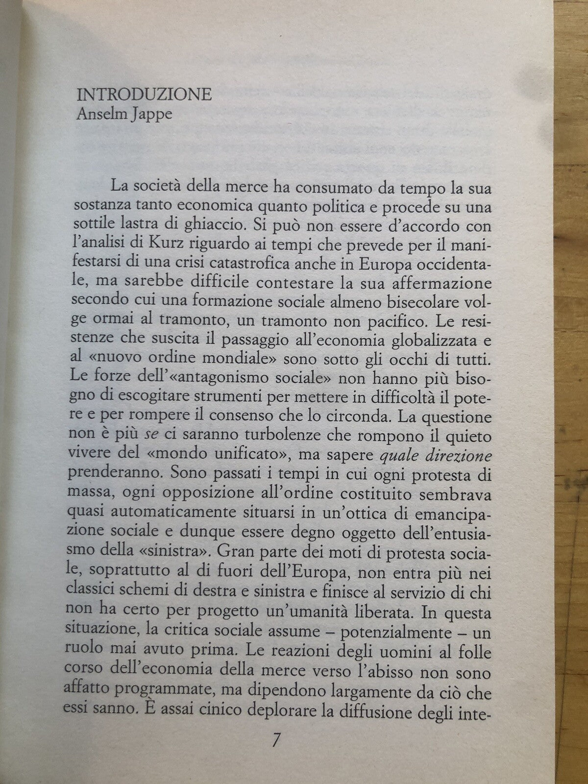 La fine della politica e l'apoteosi del denaro, Robert Kurz Manifesto libri 1997