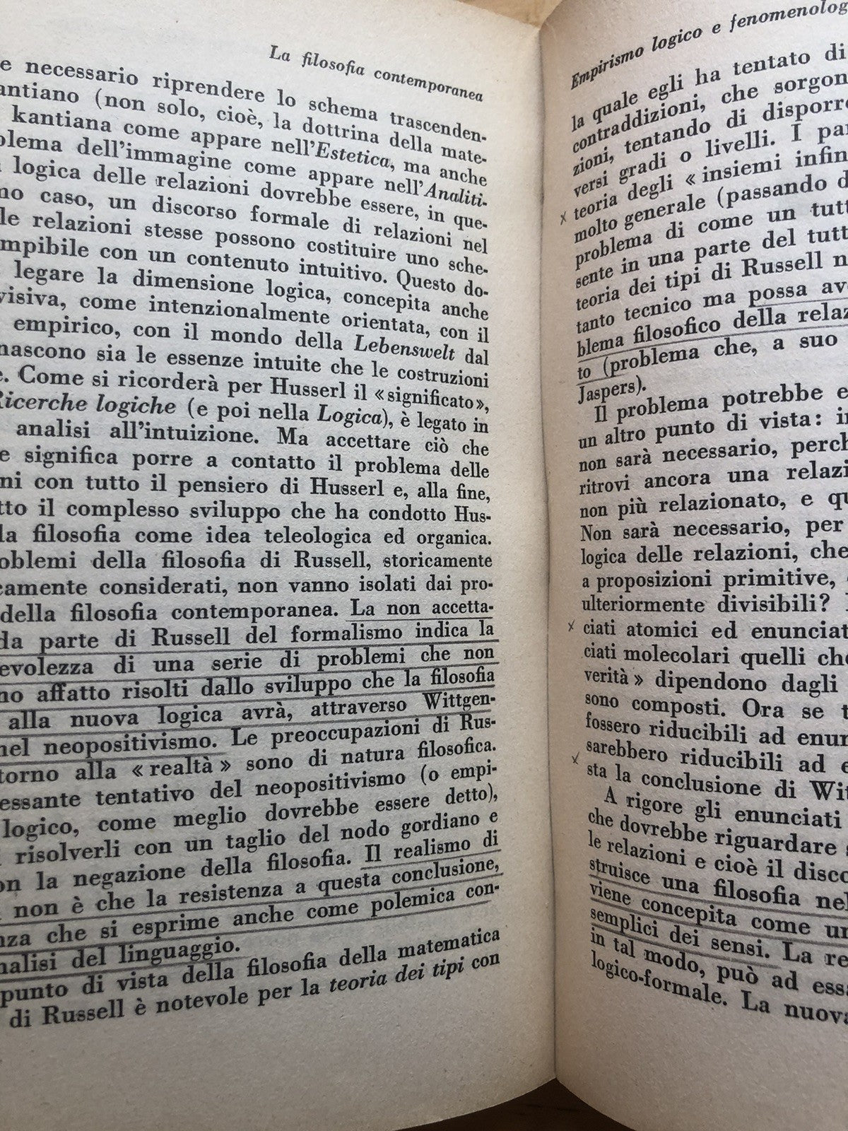 I problemi della Filosofia B. Russel, La filosofia contemporanea, Enzo Paci