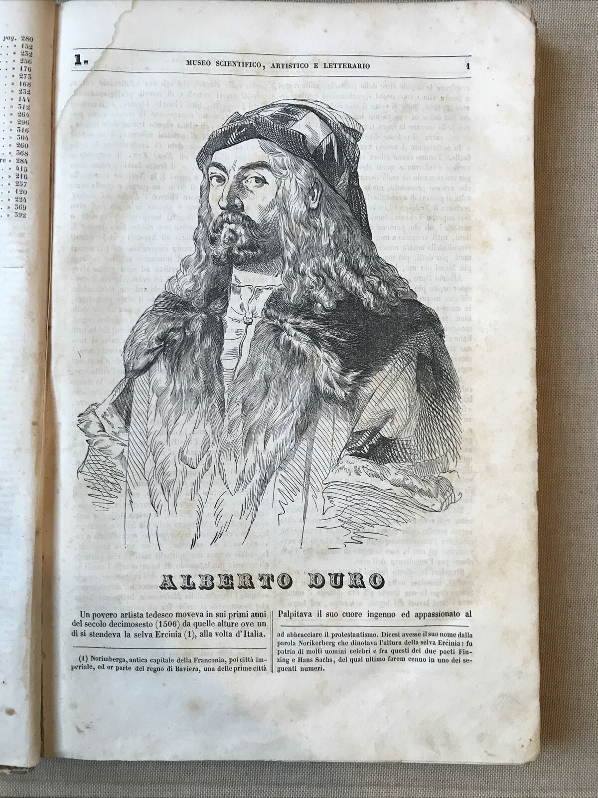 MUSEO SCIENTIFICO LETTERARIO ED ARTISTICO, Luigi Cicconi  - Anno primo 1839