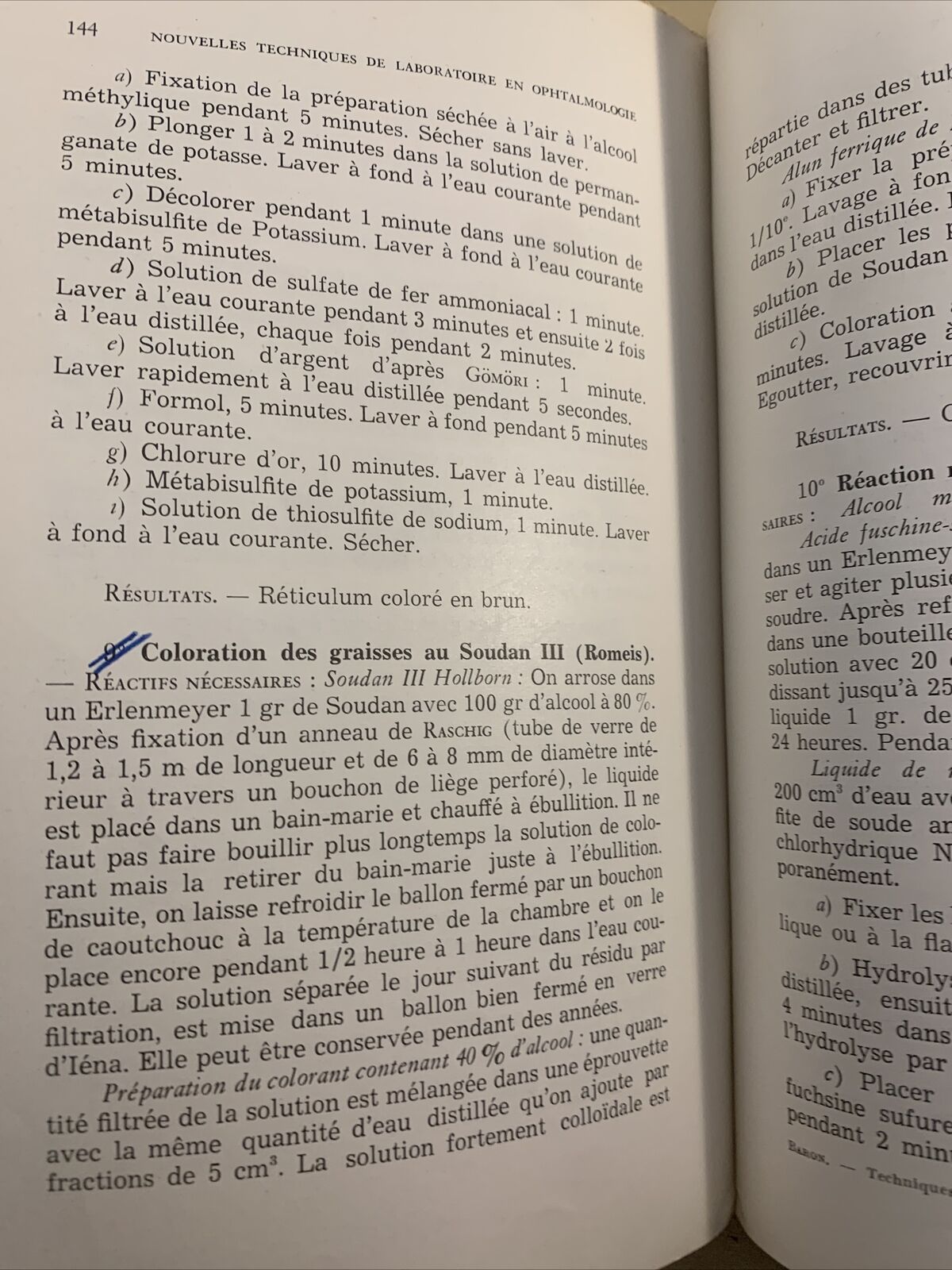 NOUVELLES TECHNIQUES DE LABORATOIRE EN OPHTALMOLOGIE - J. B. BARON, CABAU #
