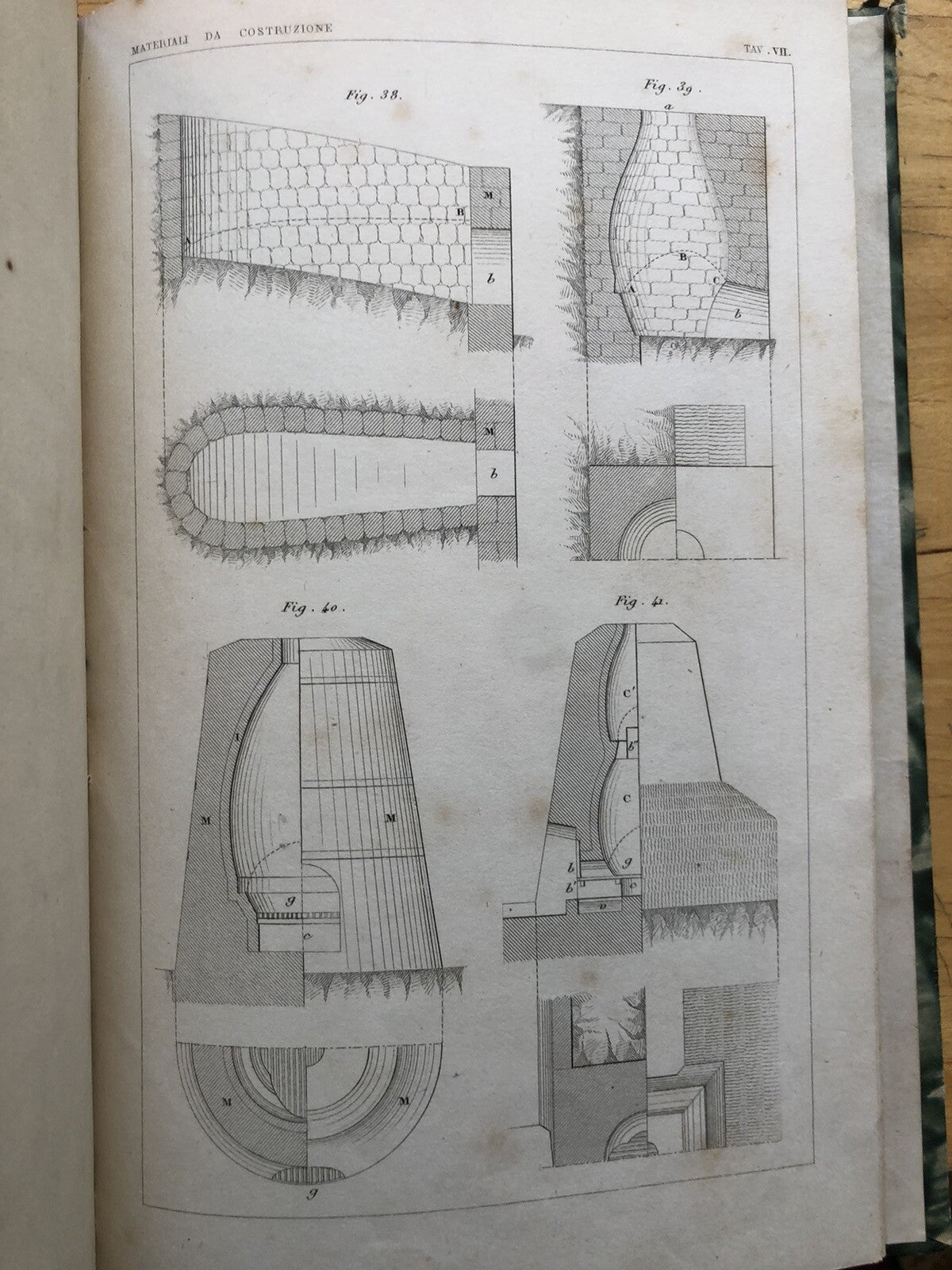 Materiali da costruzione Curioni Giovanni 1864 Prima edizione, legatura in pelle