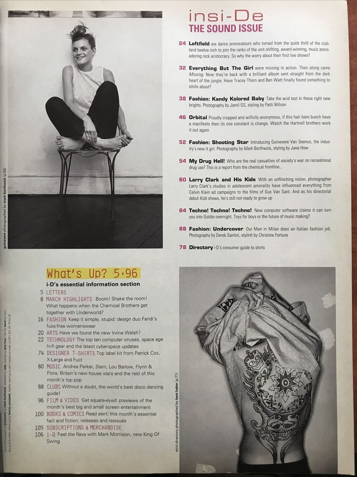 i-D Magazine The sound issue no. 152. GUINEVERE. May 1996