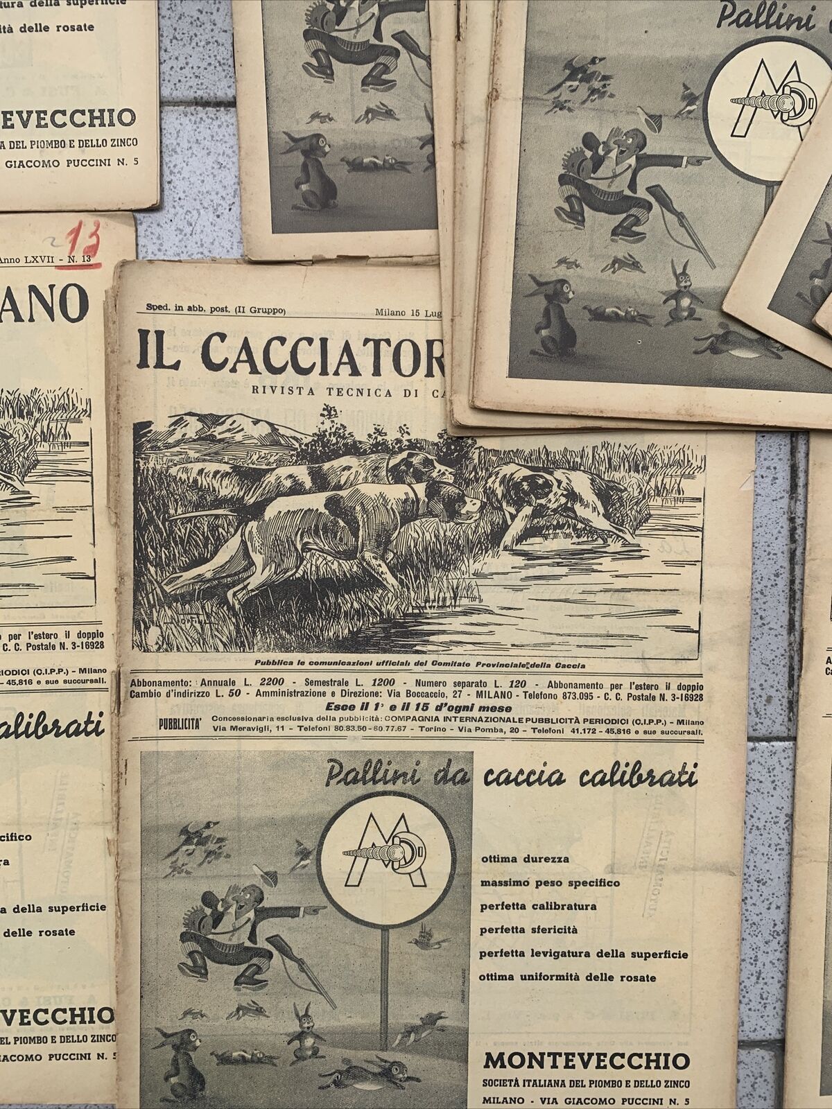 IL CACCIATORE ITALIANO giornale rivista caccia 1953 -  16 numeri #