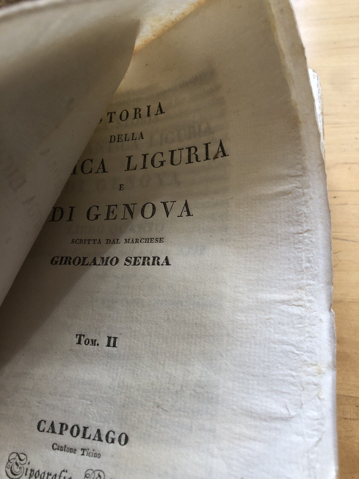 La storia della antica Liguria e di Genova, Girolamo Serra 1835 3 voll. Elvetica