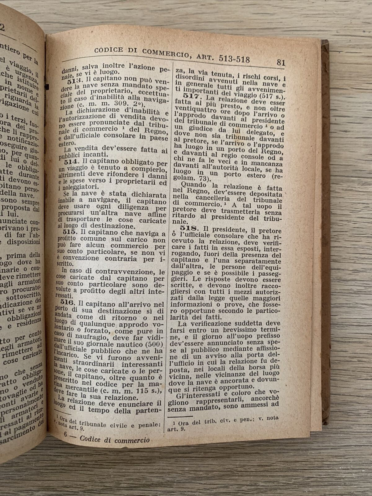 Codice di Commercio - Manuale Hoepli. Prof. L. Franchi. 1922 edizione vecchia