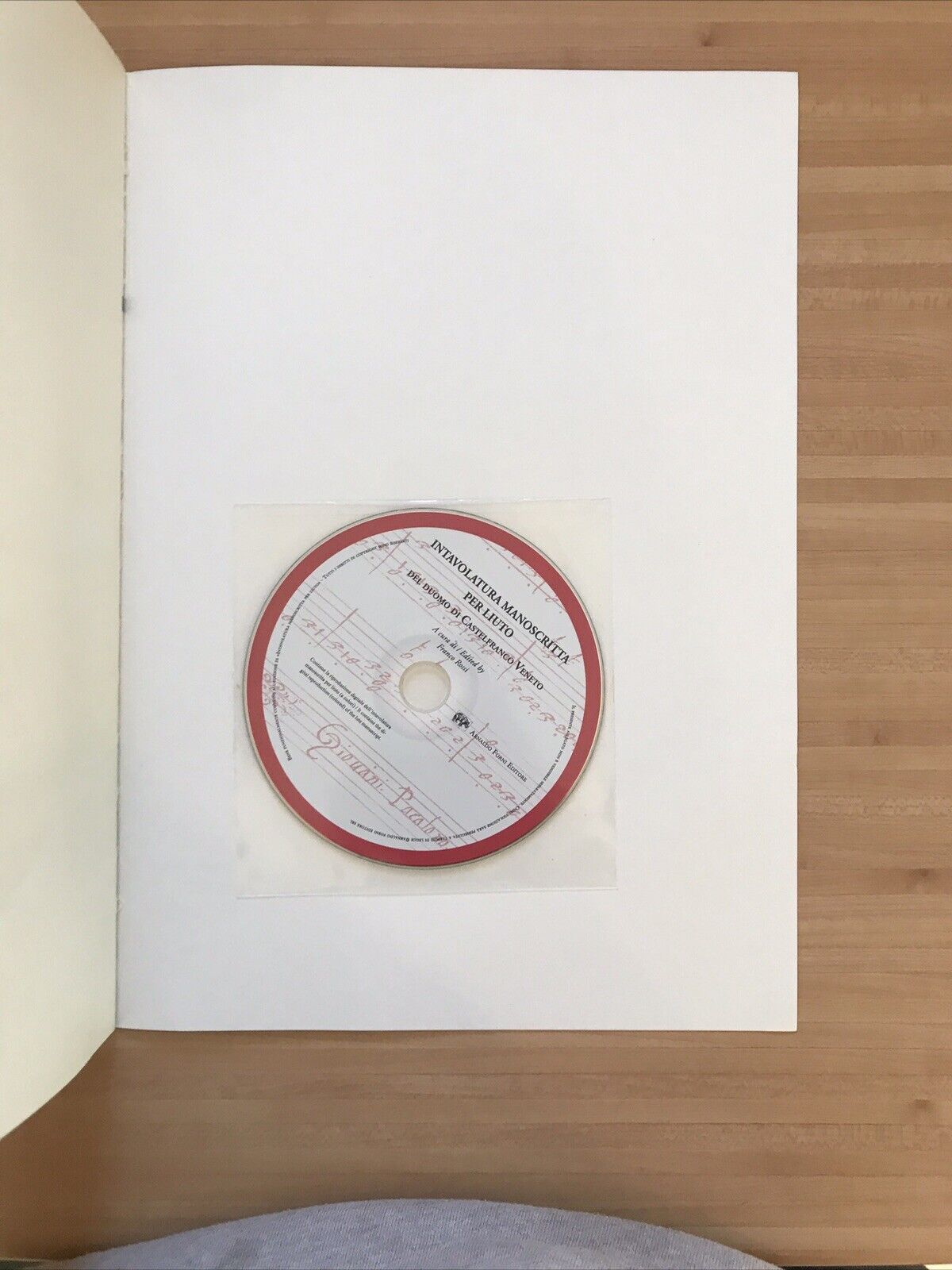 INTAVOLATURA MANOSCRITTA PER LIUTO,G. Pacolini, Castelfr. Veneto, F. Rossi Forni