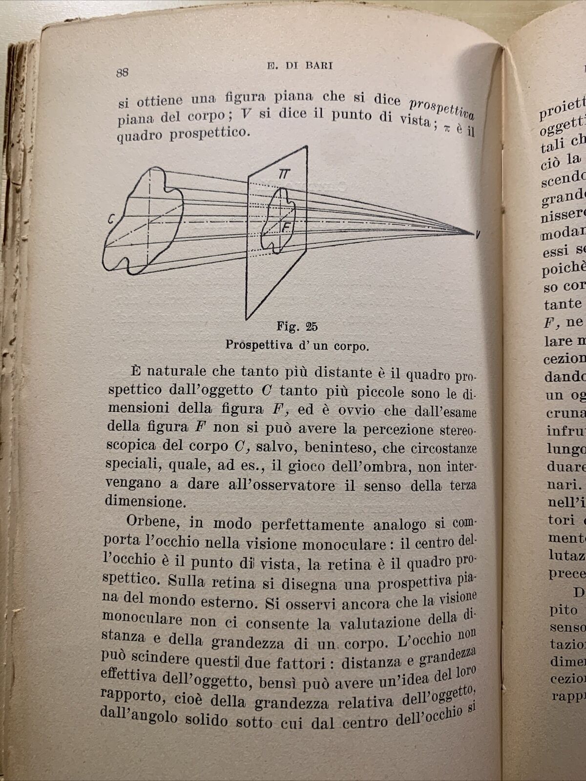 L'OCCHIO E IL MECCANISMO DELLA VISIONE - ENZO DI BARI. ZANICHELLI 1933 #