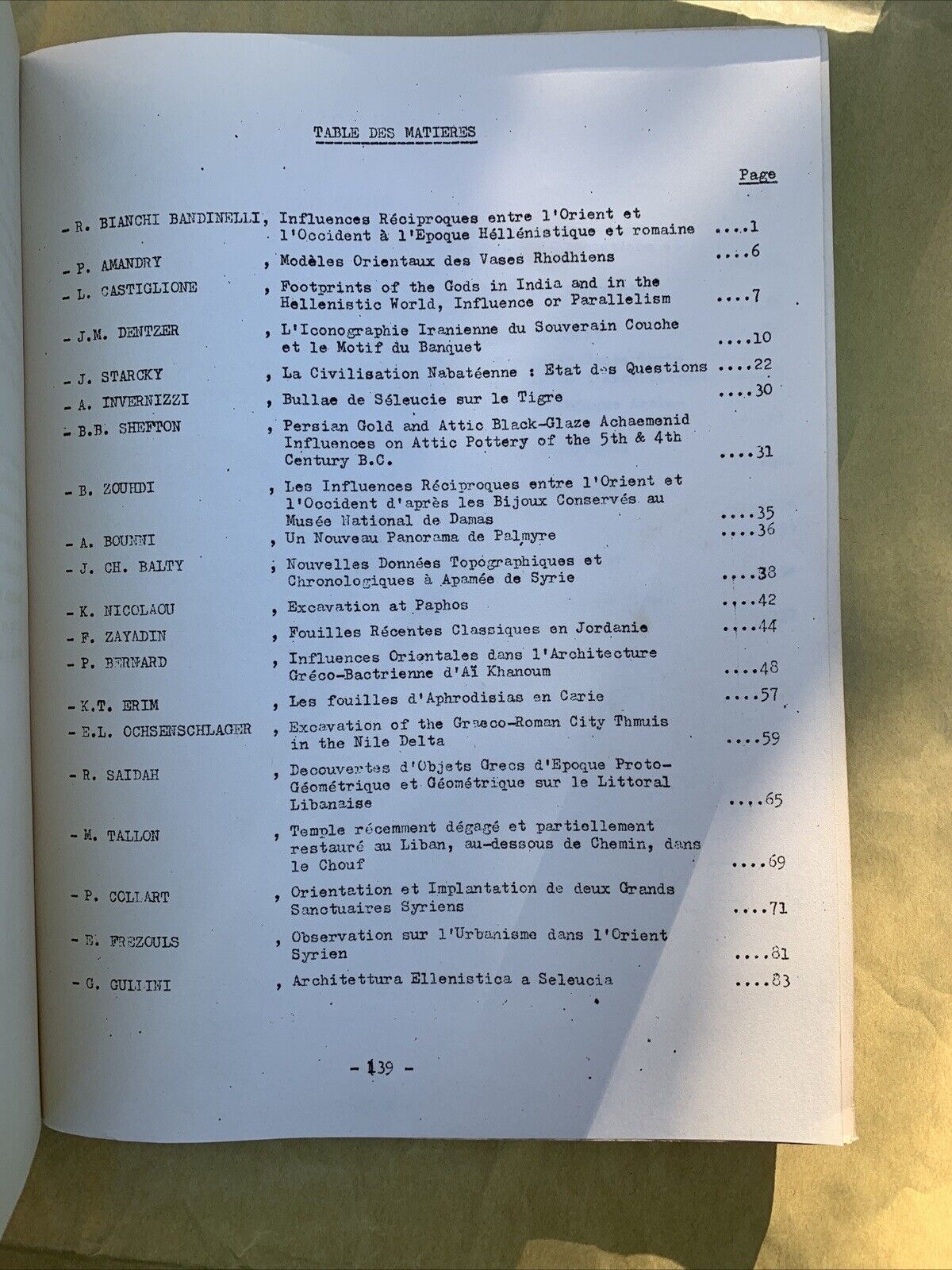 IXe CONGRES INTERNATIONAL D'ARCHEOLOGIE CLASSIQUE, 11 - 20 octobre 1969 Rapports