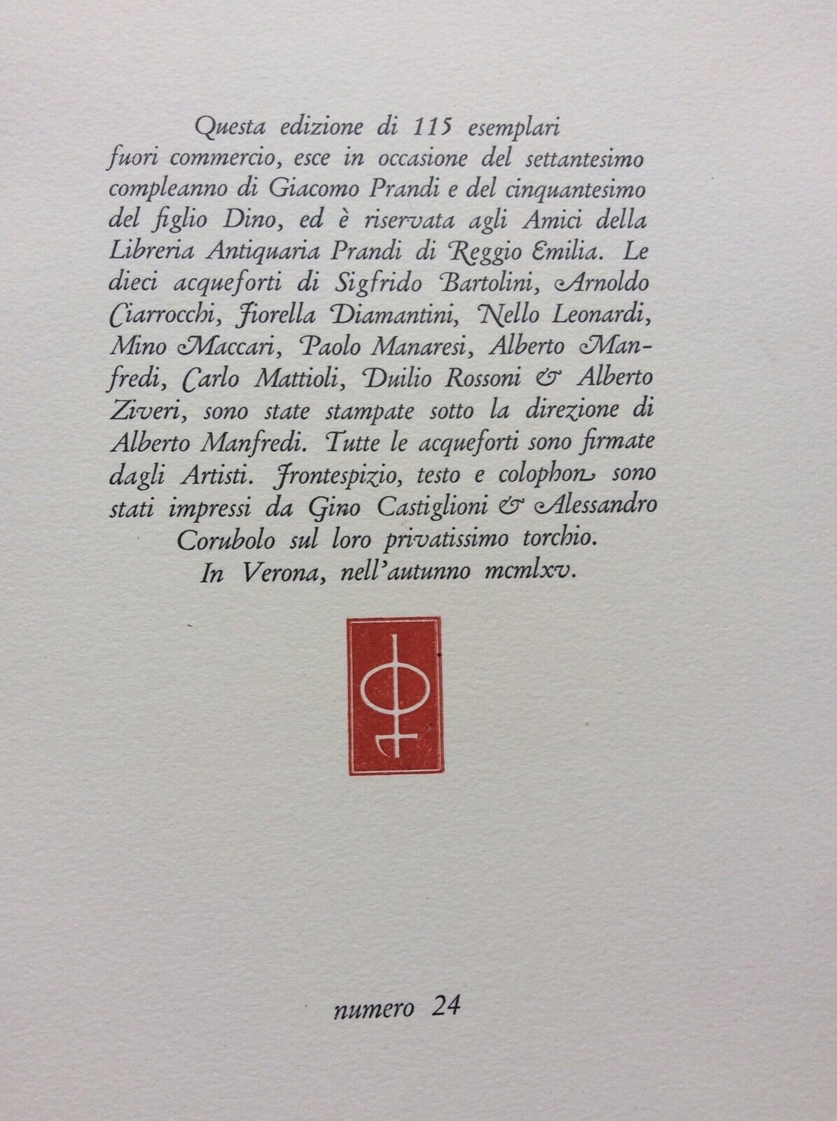 MACCARI, MANARESI, MATTIOLI.DIECI INCISIONI, ACQUEFORTI, LIBRERIA PRANDI 1965
