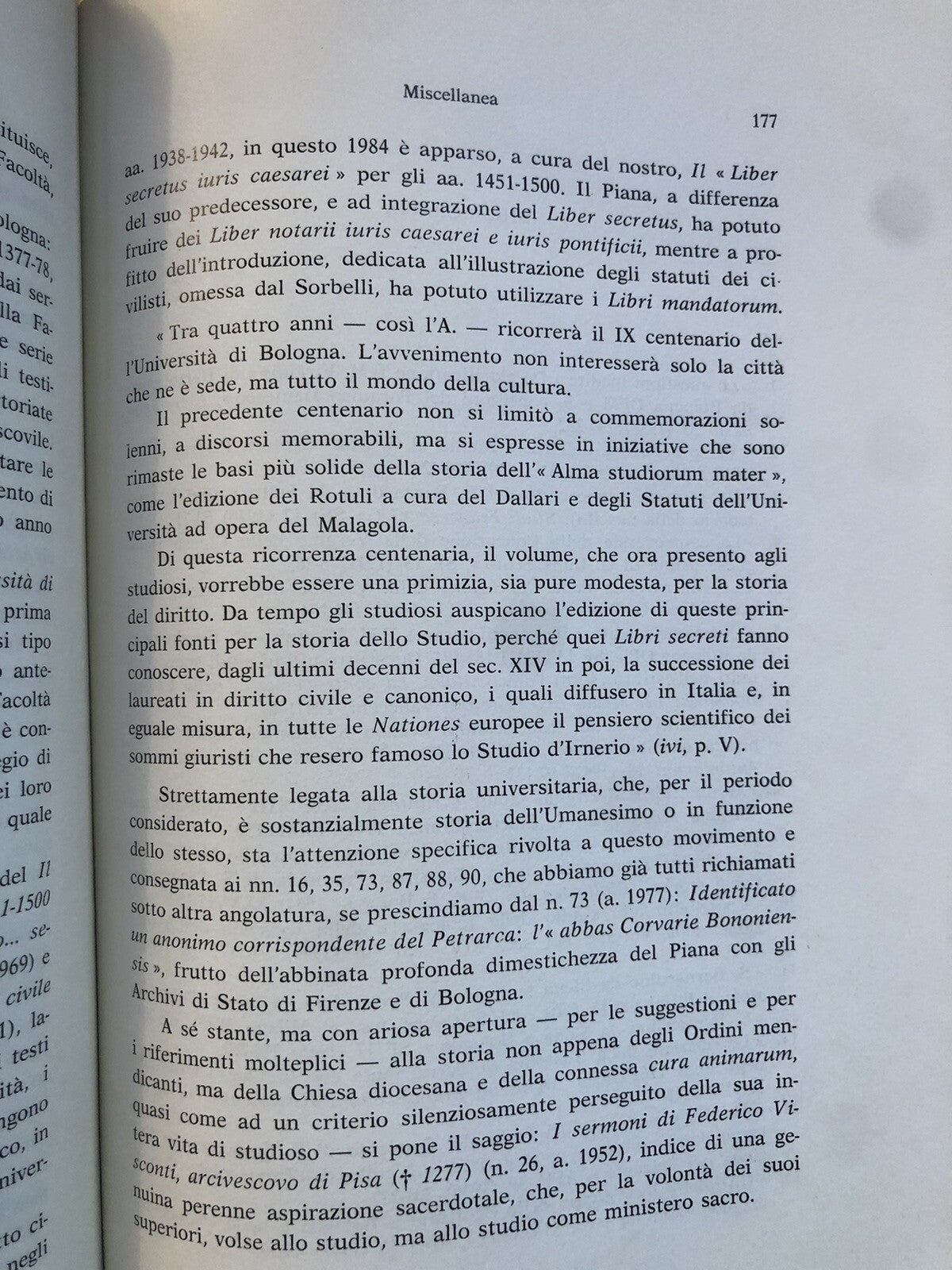 Le ricerche di P. Celestino Piana ofm sul medioevo e sul rinascimento Samaritani