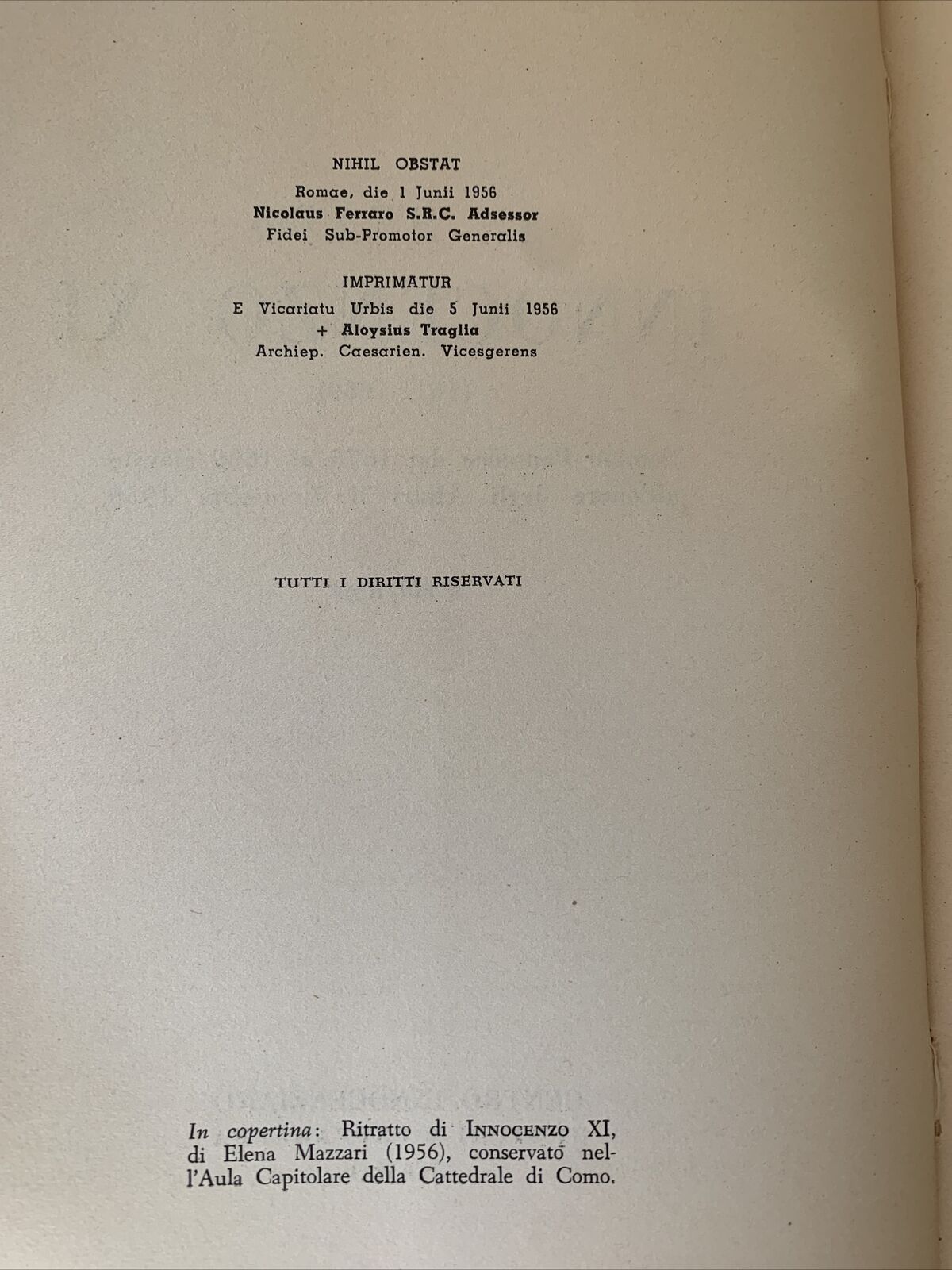 IL BEATO INNOCENZO XI - GIORGIO PAPÀSOGLI, 1956 centro innocenziano di studi