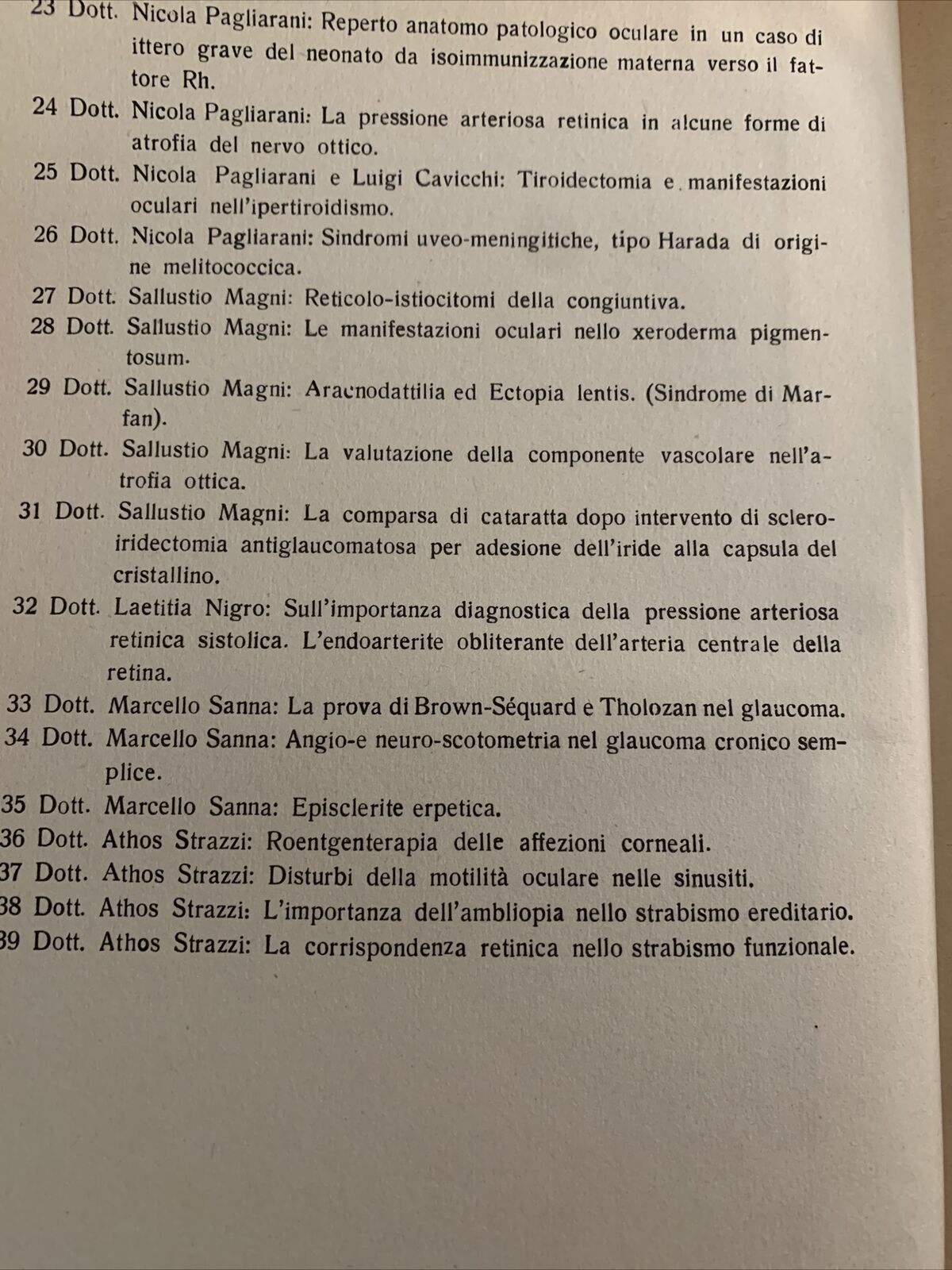 SAGGI DI OFTALMOLOGIA XIII 1949-50 oftalmologia - oculistica
