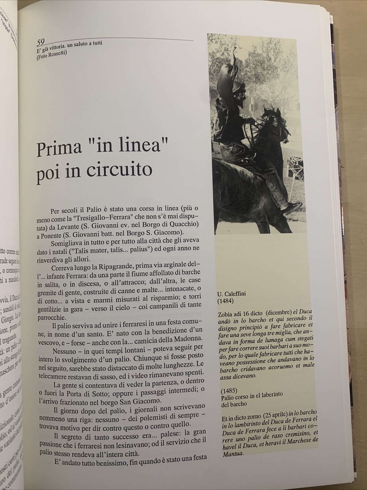 FERRARA E IL PALIO - Tebaldi, Vincenzi, Lolli. Vicentini editore 1992 #