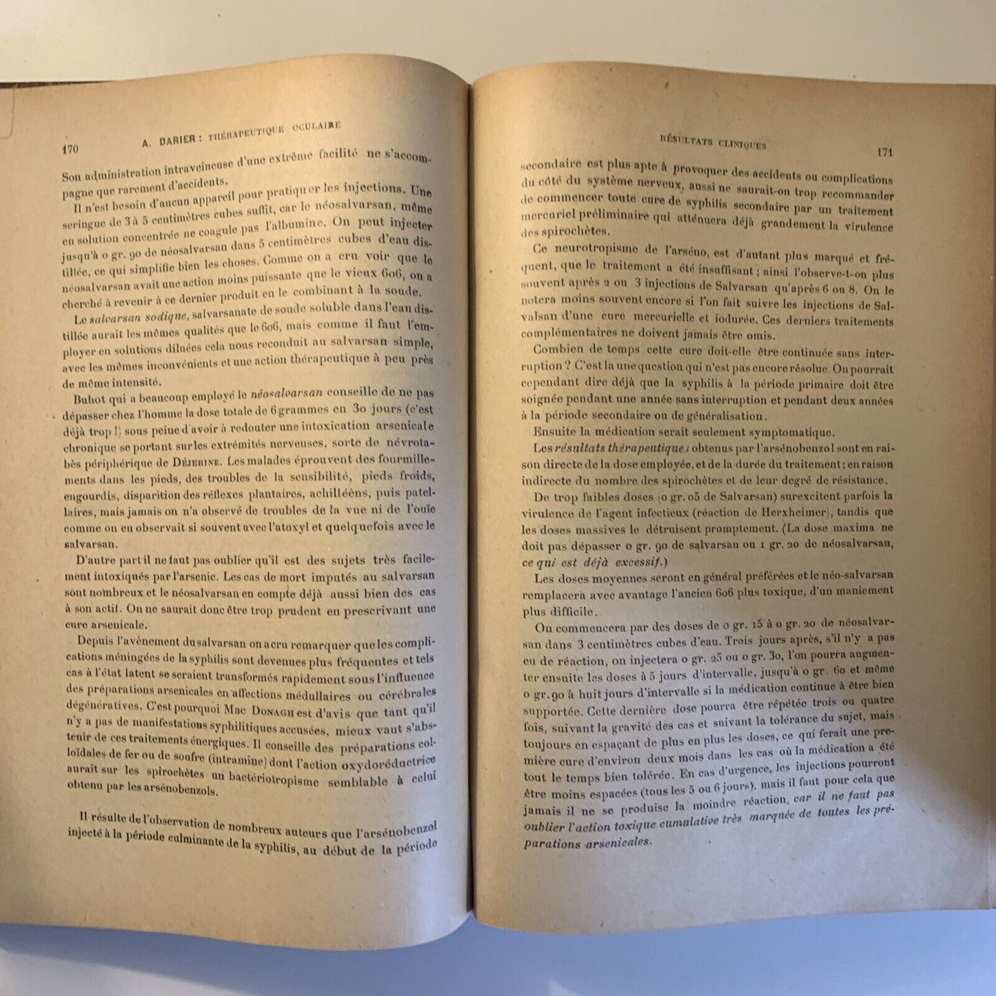 TRAITÉ COMPLET de THÉRAPEUTIQUE OCULAIRE - Dr A. Darier. Jouve Cia Éditeurs 1921