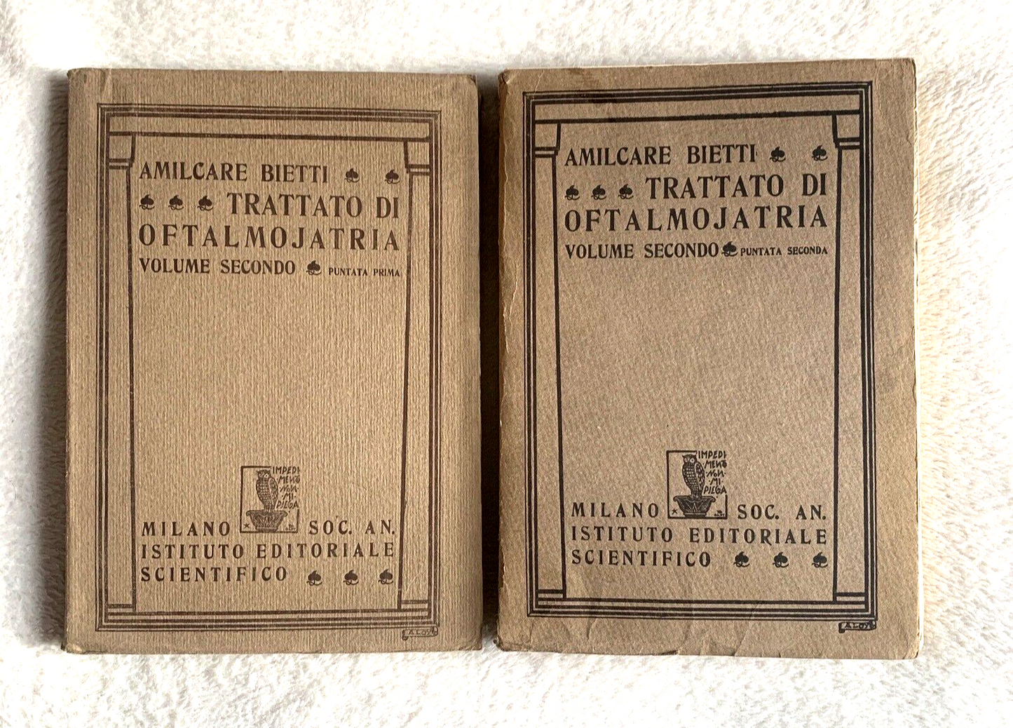 TRATTATO DI OFTALMOJATRIA. Amilcare Bietti, Vol. secondo puntata prima-seconda.