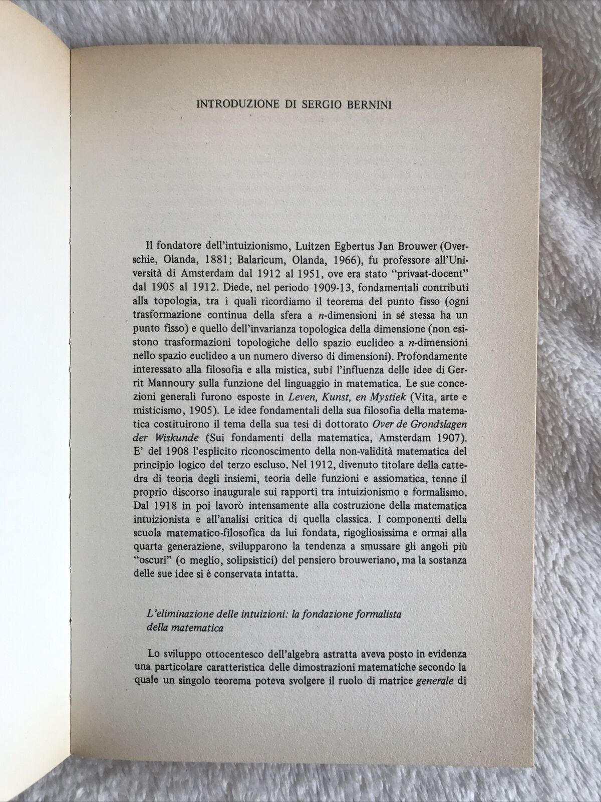 BROUWER lezioni sull'intuizionismo, Boringhieri, Dirk V. Dalen 1946-51  #