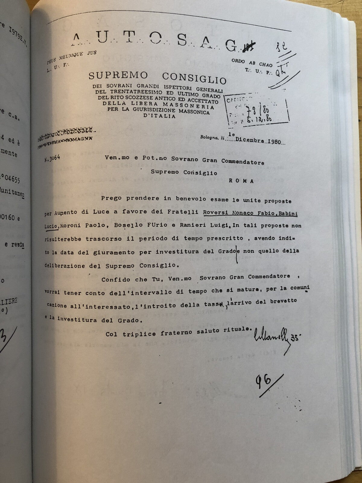 Massoni a Bologna - Leonida Casali, istituto di studi e ricerche 1989