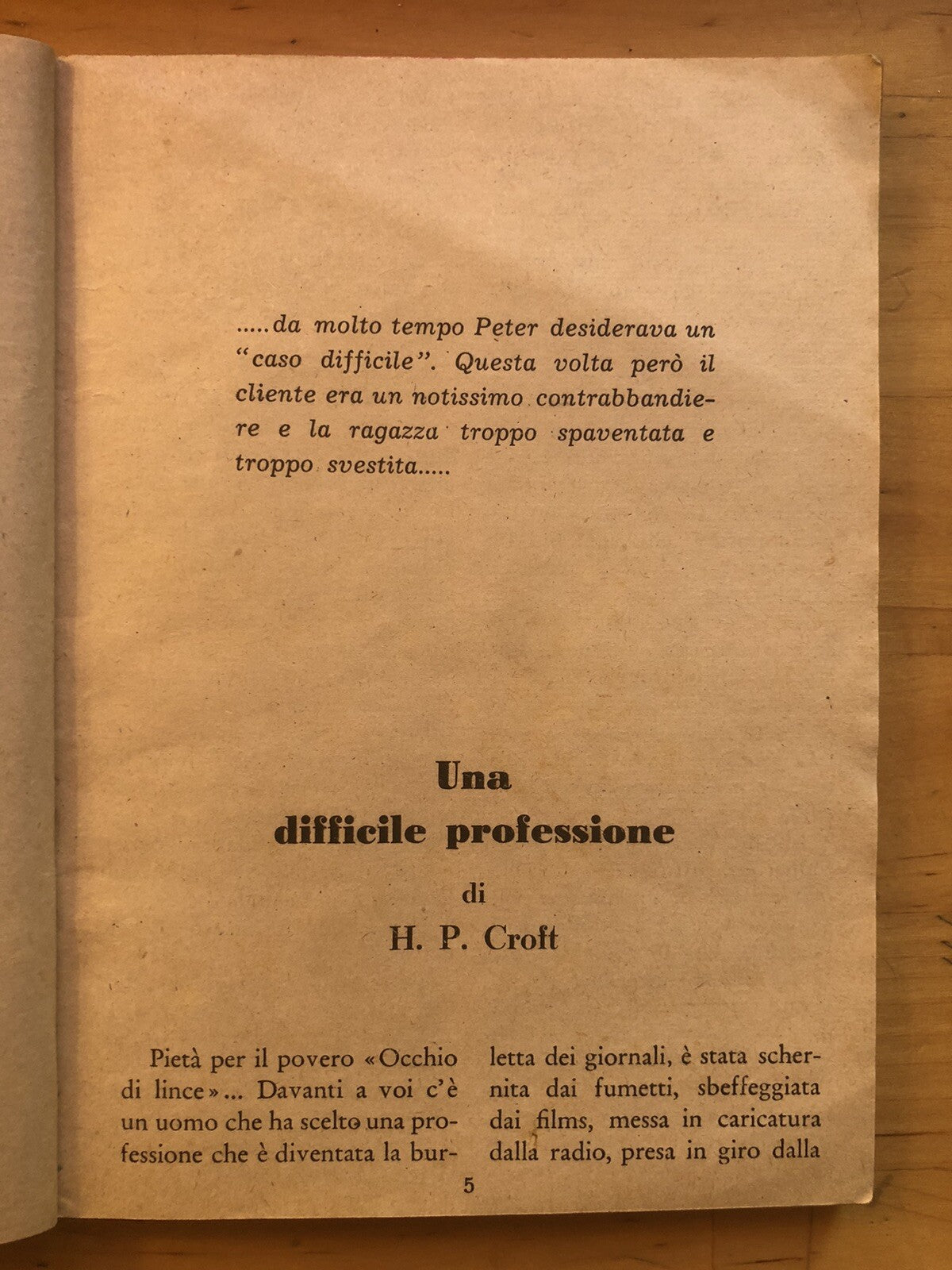 Gialli del quadrifoglio n. 1 - una difficile professione, H. P. Croft 1957