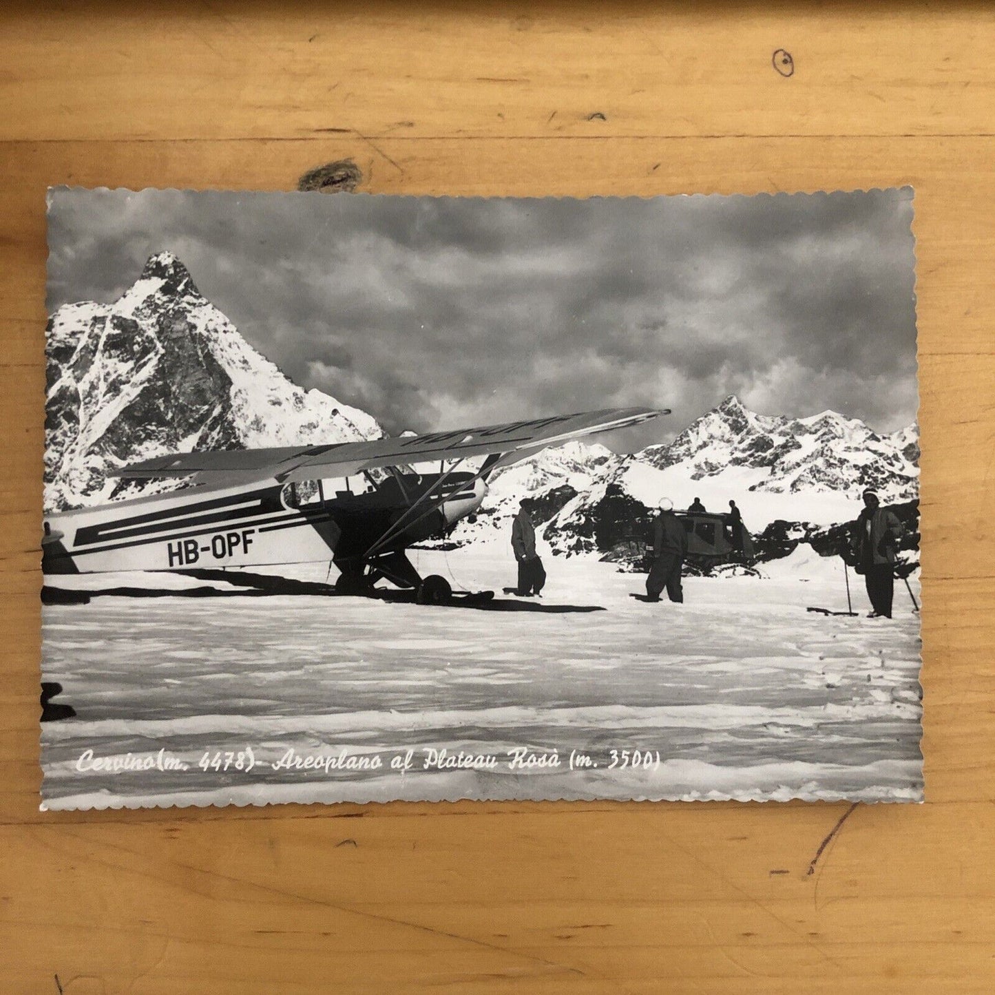 Cartolina CERVINO - AEROPLANO AL PLATEAU ROSA' viaggiata