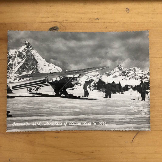 Cartolina CERVINO - AEROPLANO AL PLATEAU ROSA' viaggiata