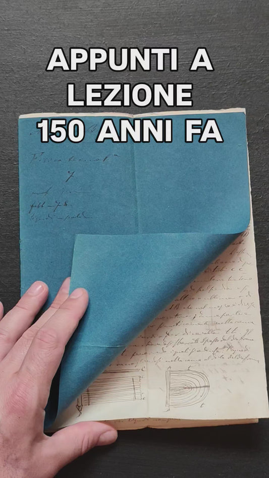 Appunti manoscritti 1878 Università - lezioni di Fisica tecnologica e Ingegneria ferroviaria - 3 quaderni